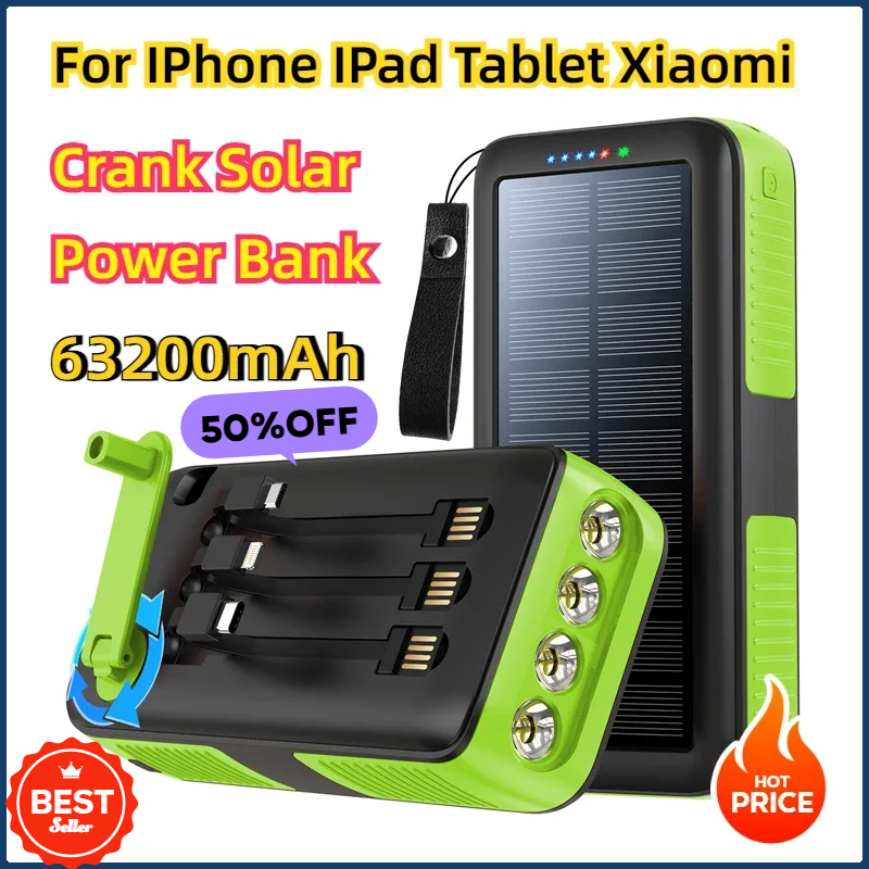 Xiaomi Outdoor Power Supply - Powerbank solarny z korbką ręczną 61200mAh