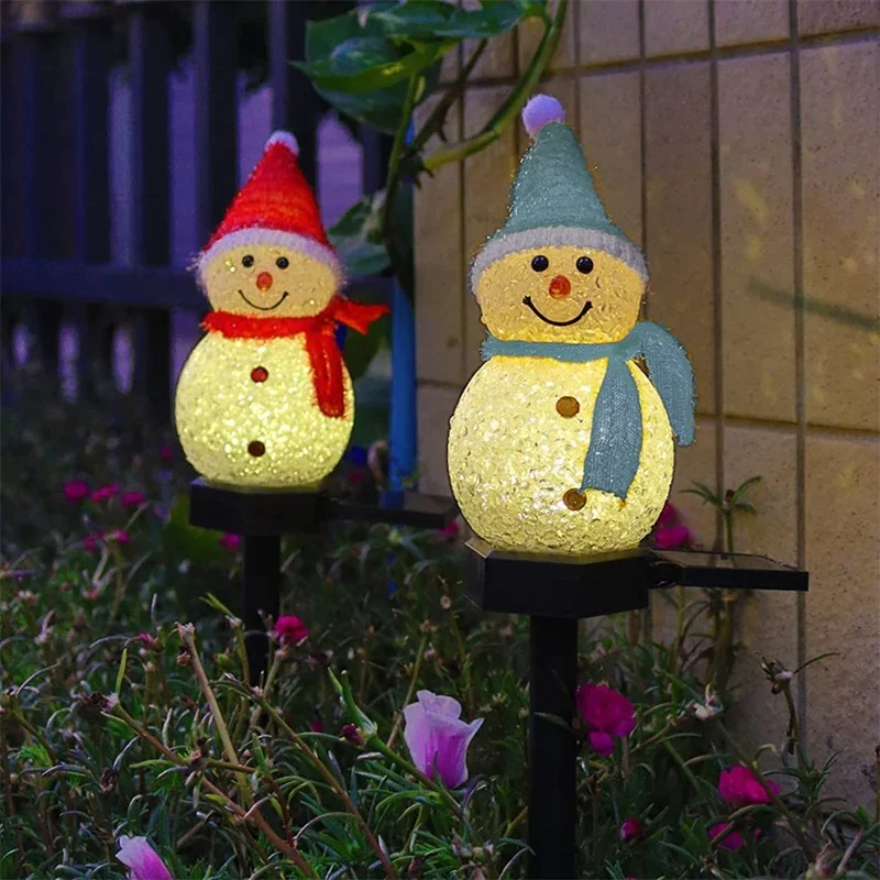 Outdoor Power For Xmas Lights - Solarna lampa LED w kształcie bałwana,
