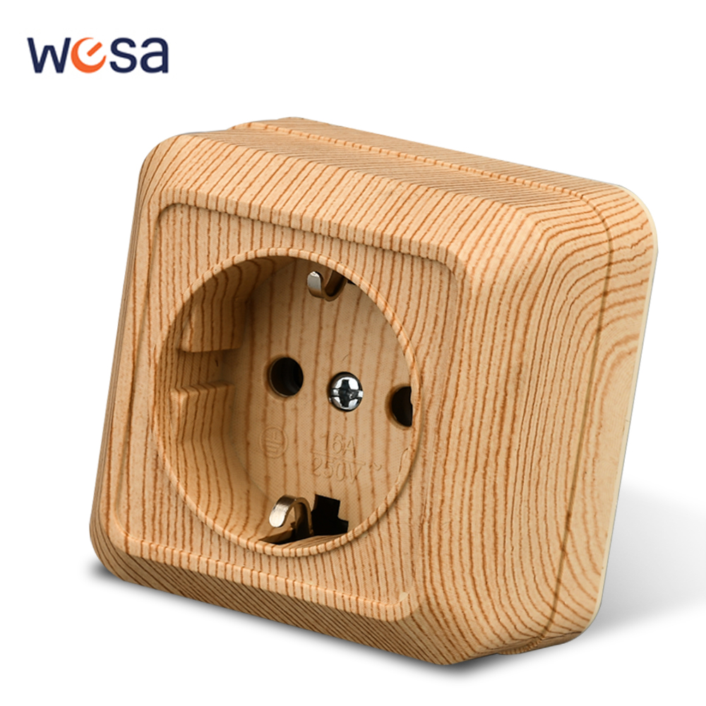 Outdoor Power Plus - WESA Drewniana powierzchnia ścienna Wtyczka UE