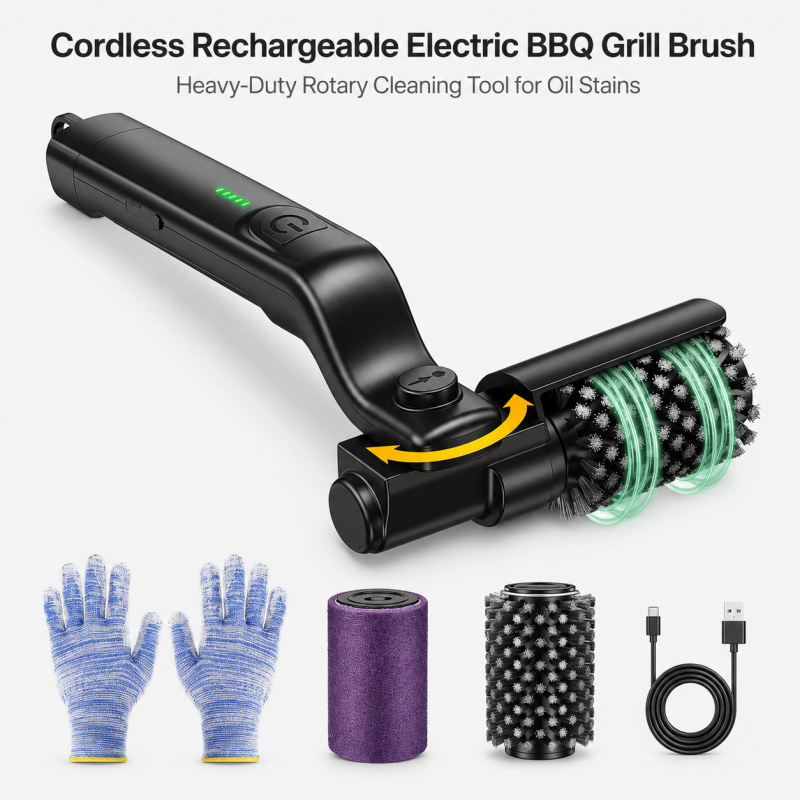 Outdoor Power Brush - Bezprzewodowa, akumulatorowa szczotka elektryczna do grilla