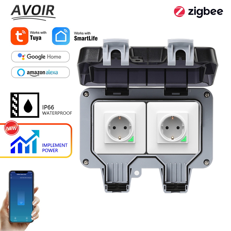 Outdoor Power Plus - Avoir Tuya Zigbee gniazdka elektryczne IP66