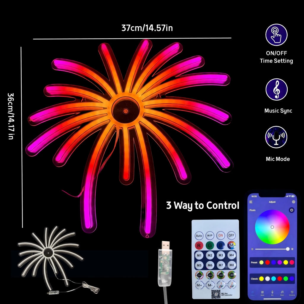 Neonowy znak LED RGB Fajerwerk – Outdoor Power For Xmas Lights recenzja i cena