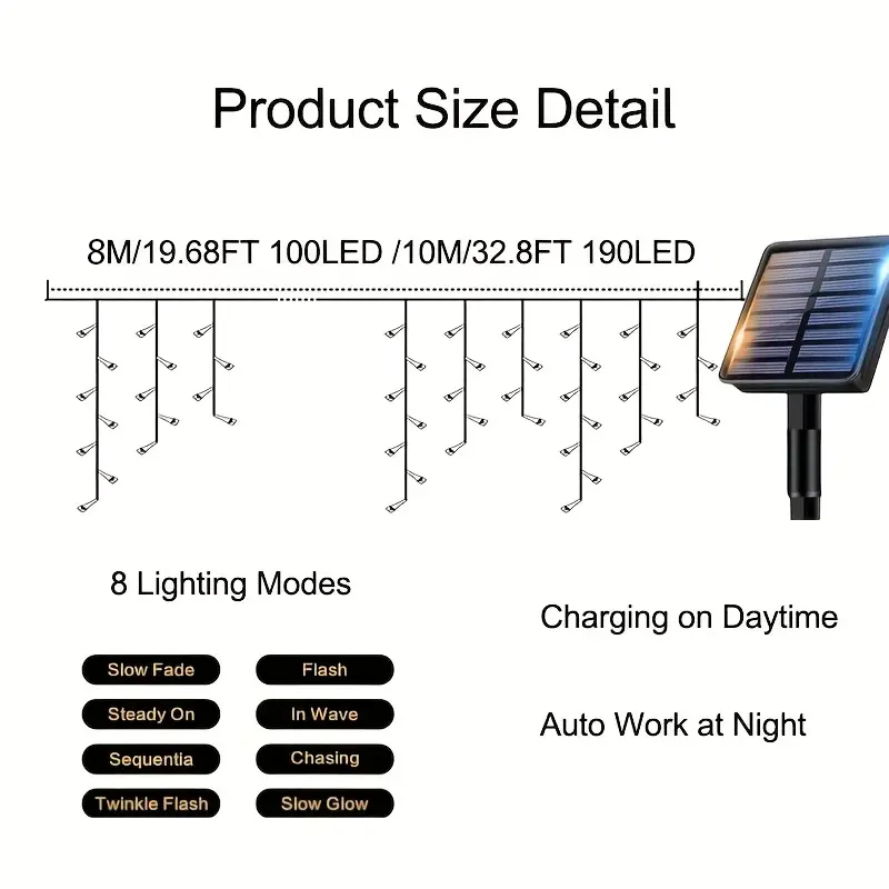 Solarne lampki sopelki, zewnęt – Outdoor Power For Xmas Lights recenzja i cena