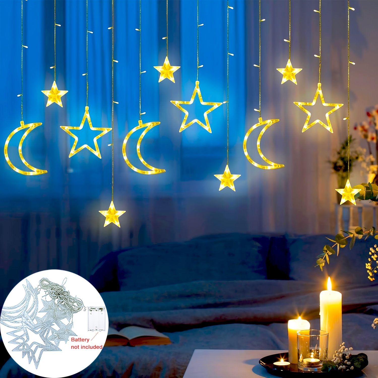 3.5m Star Moon LED Curtain Str – Outdoor Power For Xmas Lights recenzja i cena