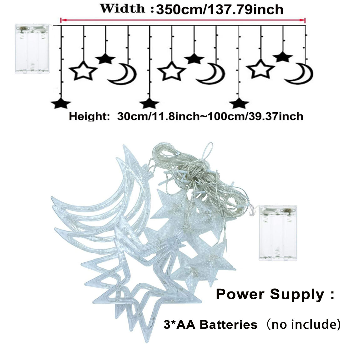 3.5m Star Moon LED Curtain Str – Outdoor Power For Xmas Lights recenzja i cena