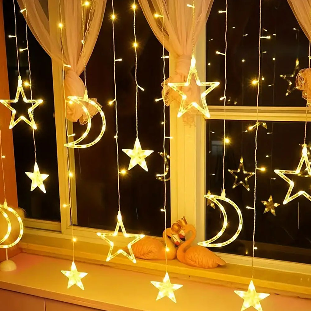 3.5m Star Moon LED Curtain Str – Outdoor Power For Xmas Lights recenzja i cena